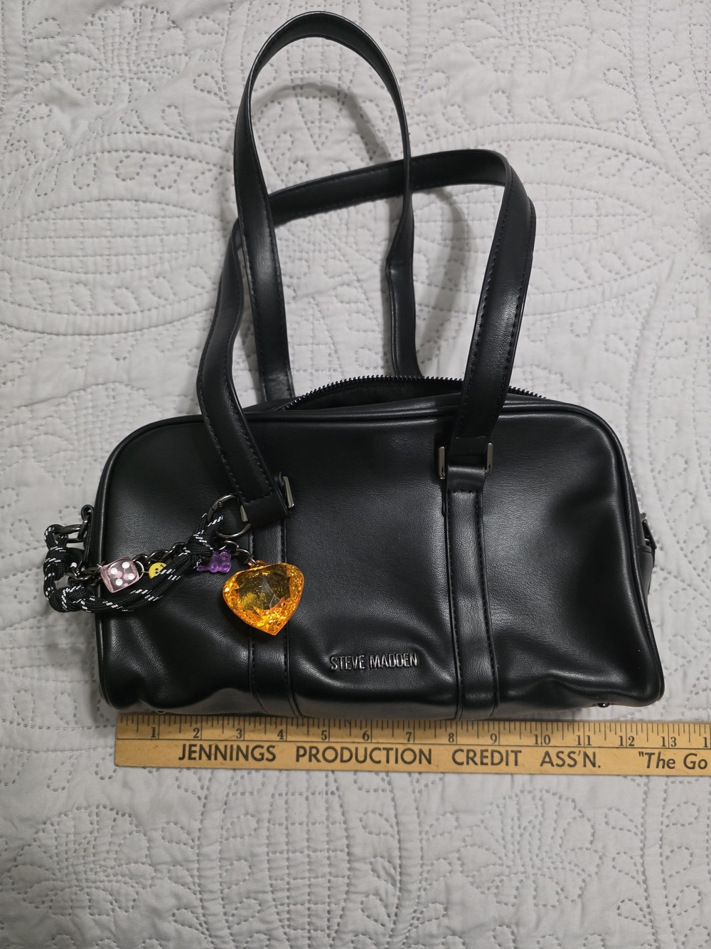 Steve Madden Black Shoulder Bag with  Charms